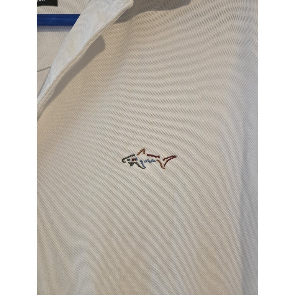 Men's Greg Norman Play Dry Adult L White Polo Golf Shirt -